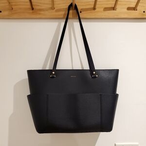 Black Leather Tote Bag
